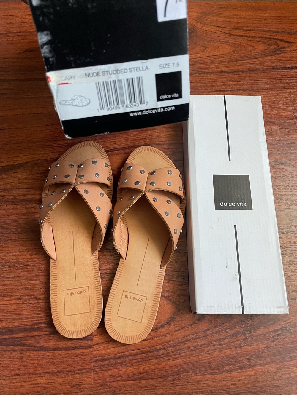 Dolce Vita Nude Studded Stella Slides